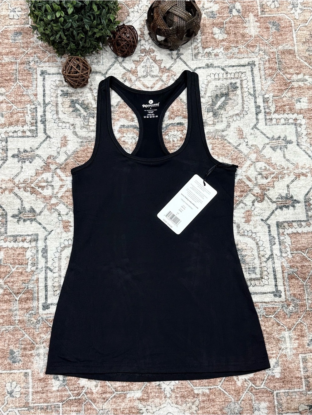 90 Degree By Reflex Black Racerback Tank — Slim Active Fit